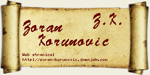 Zoran Korunović vizit kartica